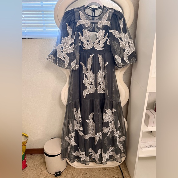 ASOS Dresses & Skirts - ASOS Edition Charcoal Dress with Ivory Detailing